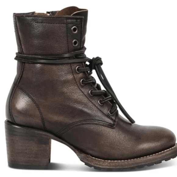 Freebird By Steven Cavalier Ankle Boots Dark Brown Black Lace Zip Up Booties New - Picture 4 of 6